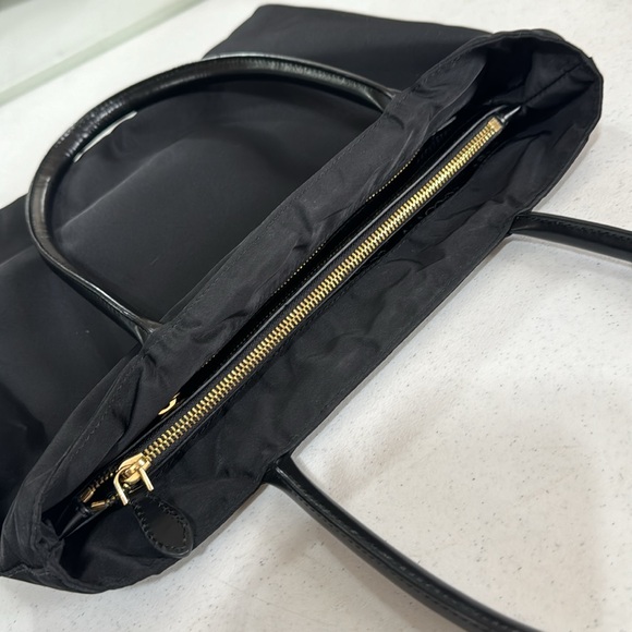 PRADA Tessuto Tote Bag Nylon with Gold Triangle Large Logo Plate Shoulder Bag - Picture 5 of 16